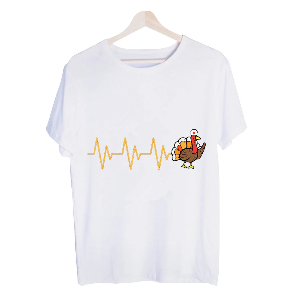 Men's Turkey Doctor Heartbeat Graphic Tee, Short Sleeve Crew Neck T-Shirt for Casual Thanksgiving Outfits