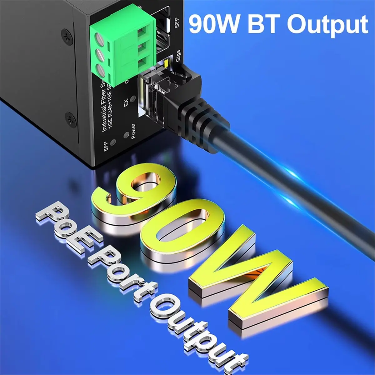

Промышленный PoE-коммутатор Goodidea Upgrade с 1 гигабитным портом RJ45, 1 гигабитным SFP-портом, креплением на DIN-рейку, выходом PoE BT90W, Plug and Play
