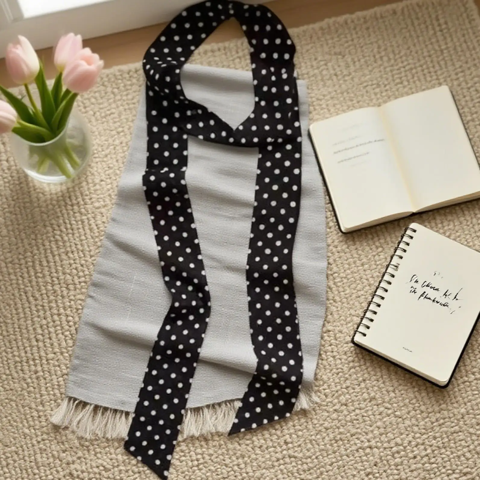 

Korean Style Polka Dot Scarf Ins Style Ribbon Headband Long Scarf Neckerchief 4*150CM Vintage Chiffon Narrow DIY Decorative