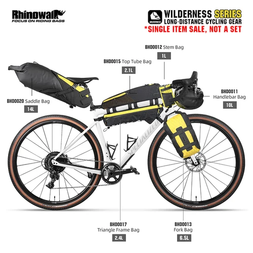 Imagen 1 del producto Rhinowalk equipo de ciclismo de larga distancia para bicicleta, elija las bolsas de sillín, bolsas de manillar, bolsas de marco, venta de un solo artículo, no un juego