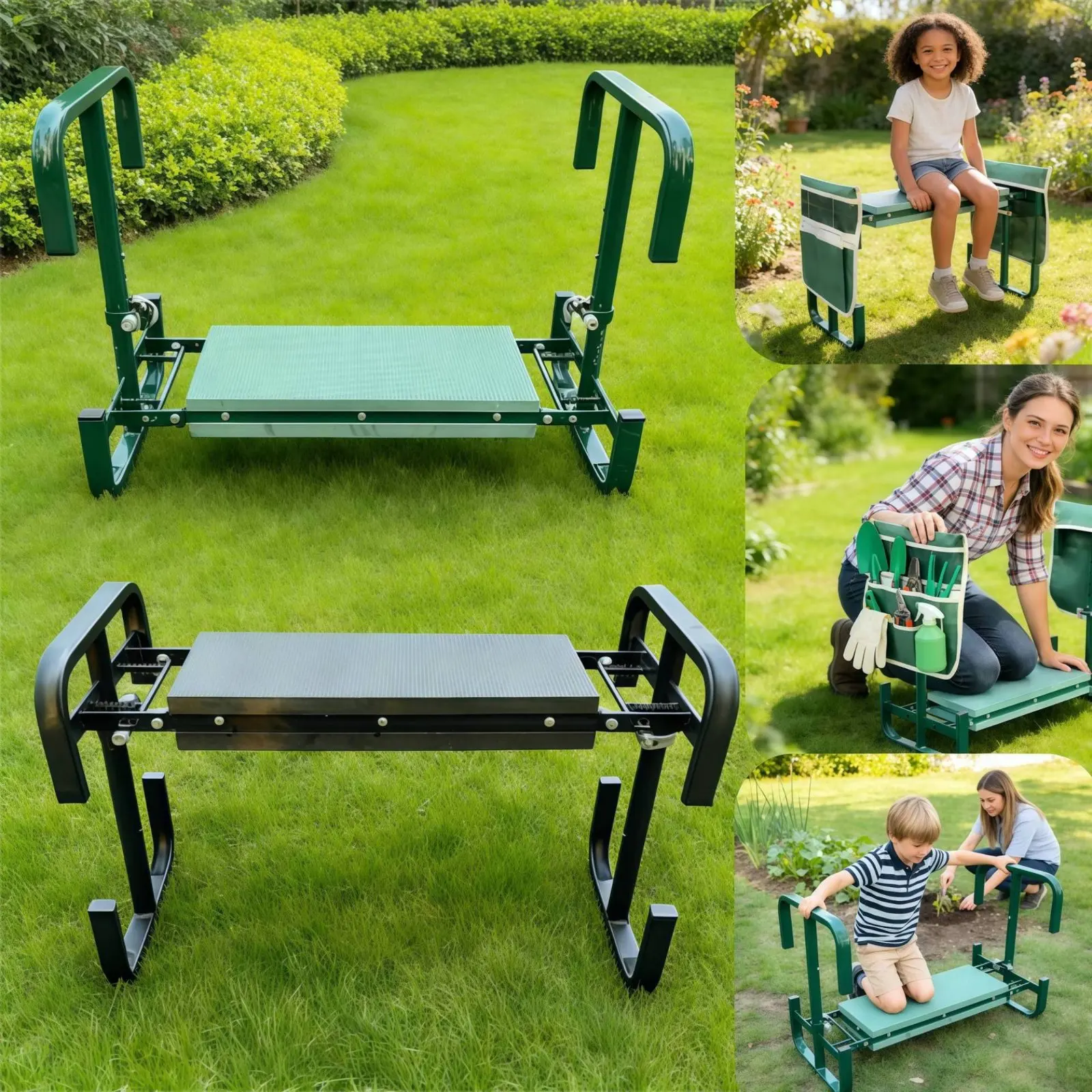 Gardening Tools For Seniors - เก้าอี้นั่งและเบาะรองเข่า 2in1 สำหรับทำสวน รุ่น Heavy Duty