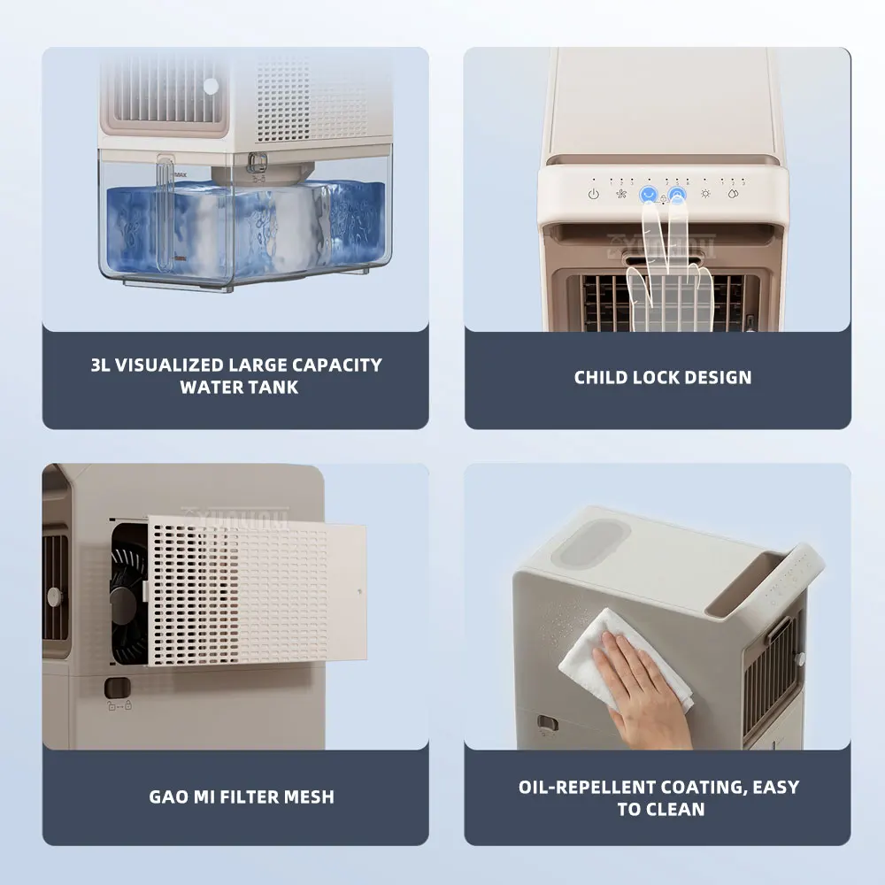 Kitchen Ice Mist Fan, Electric Fan, Mini Air Conditioner, Cooling Fan—Grease-Resistant, Non-Wall-Mounted