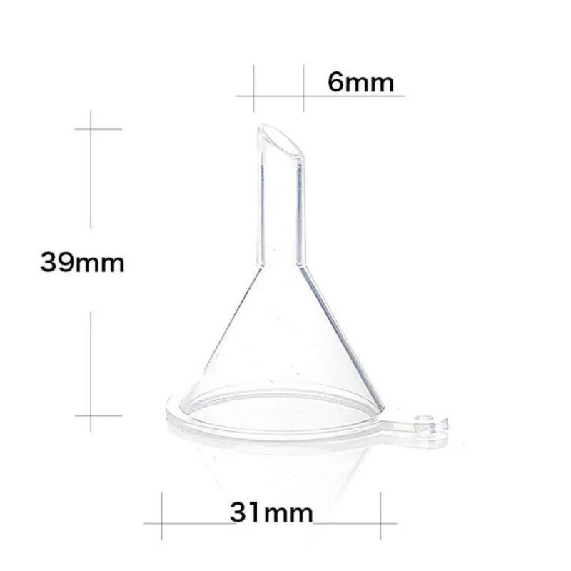 10 sztuk przezroczystych mini lejków Małe plastikowe lejki do butelek z dyfuzorem perfum Mini lejki do płynnego oleju Narzędzia laboratoryjne