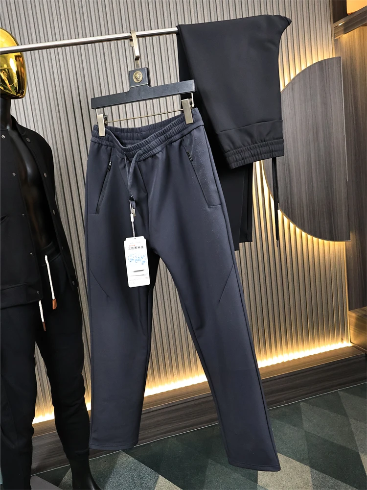 

Футболка Bla Technology, мужские повседневные брюки с эластичной резинкой на талии, прямые брюки, чистый цвет, осенняя модная городская повседневная одежда