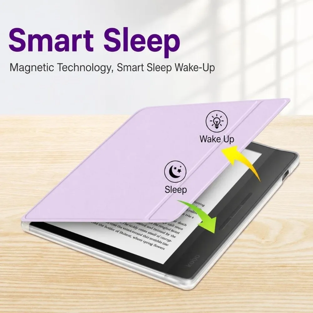 Auto Sleep Wake E-Reader Case with Pencil Slot Magnetic Protective Case Acrylic for KOBO Libra Color/2 7 inch 2024 Released