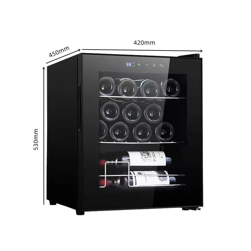 48L Single Zone Wine Cooler Cabinet 15 Bottle Wine Chiller Stainless Steel for Household Hotel Use Electric Wine Fridge Cellar