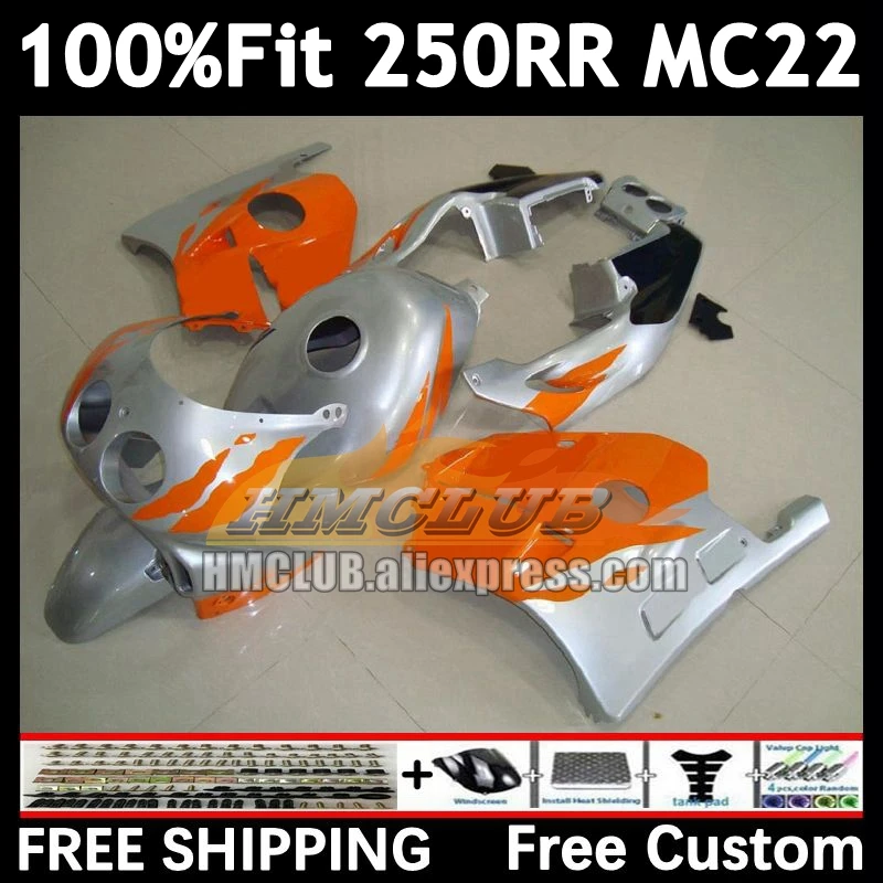 OEM Injection For HONDA CBR 250RR CBR250RR 90 91 92 93 94 97No.22 MC22 CBR250 silver orange RR 1995 1996 1997 1998 1999 Fairings