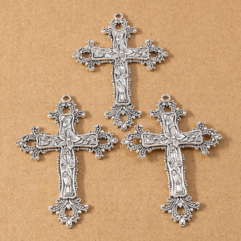 4pcs Gothic Metal Punk Religious Cross Charms Pendants for DIY Earrings Necklace Jewelry Making Accessories Supplies
