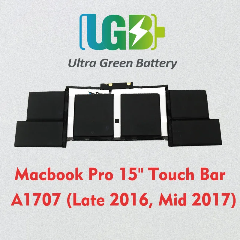 

Аккумулятор UGB A1820 для Apple macbook Pro, сенсорная панель 15 дюймов, A1707 (конце 2016 года, середина 2017 года), MLH32CH/A MLW82CH/A