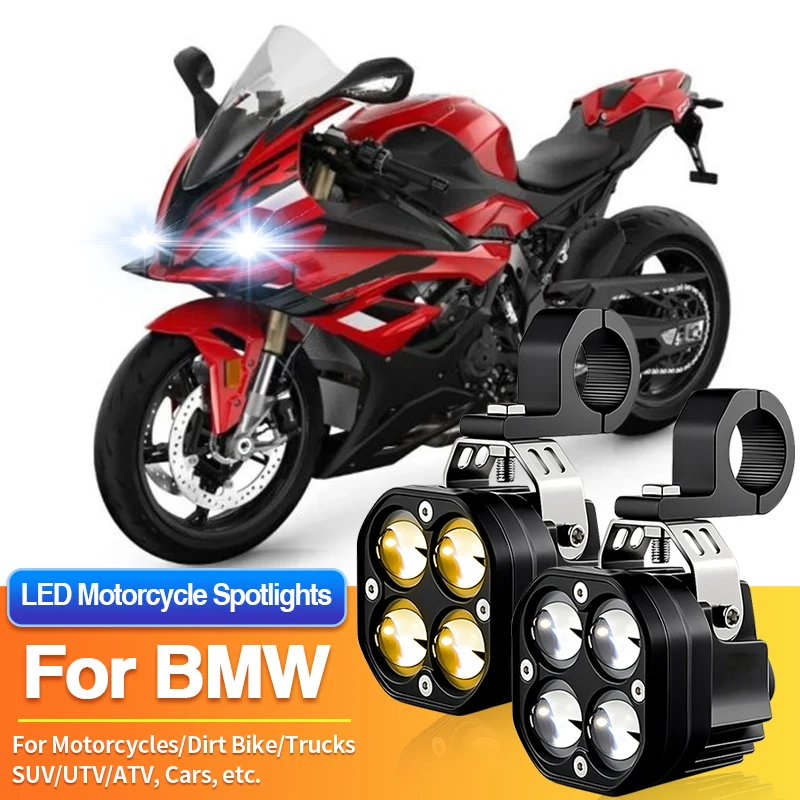 

1 Set LED Motorcycles Headlight Dual Color Spotlight Truck Car SUV ATV 12V for BMW S1000RR/S1000XR/K1600/R1200G/R1200GS/F800GS