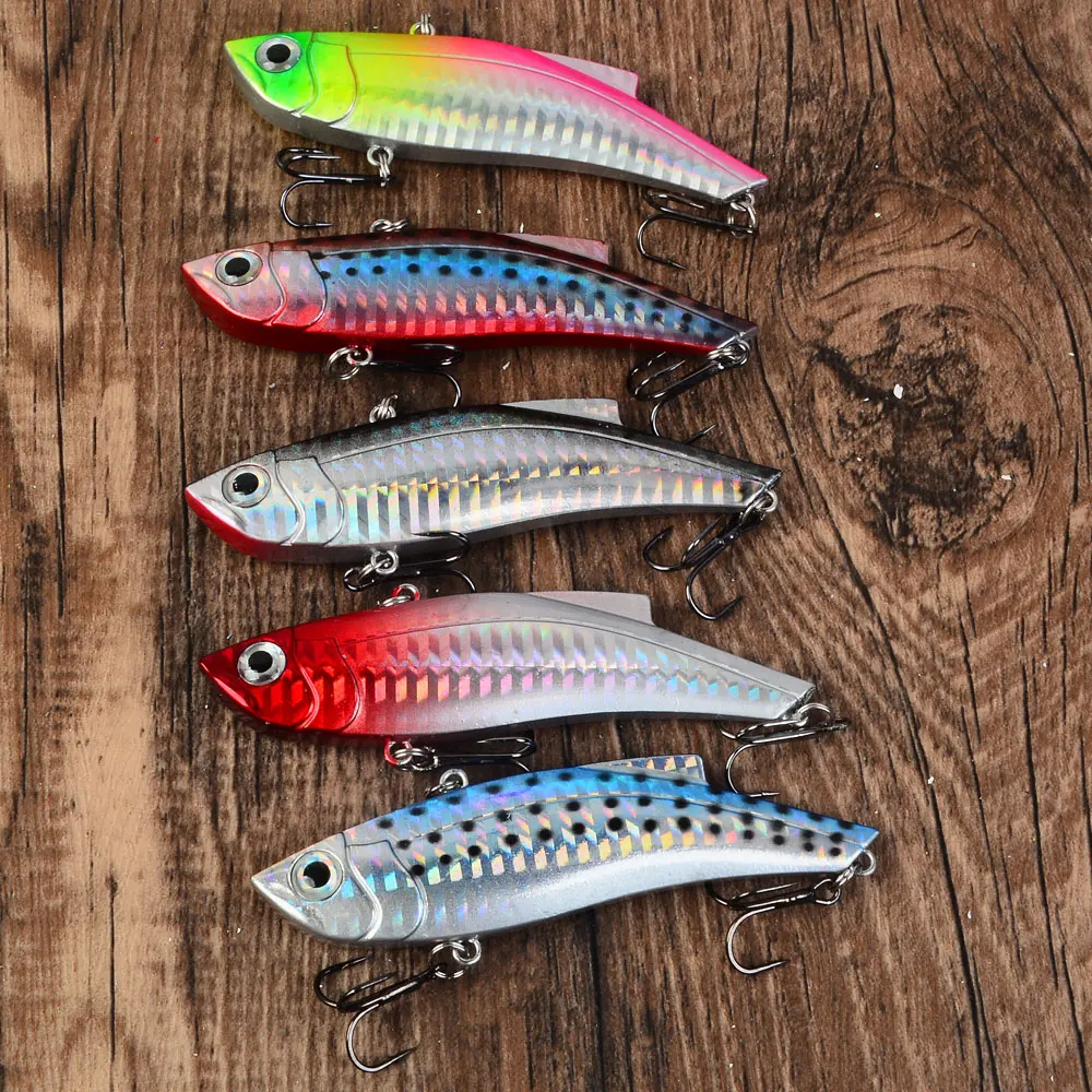 5pcs Vib Sinking Fishing Lures Wobblers Artificial Bait Fishing Hard Swimbaits Bass Pike Fishing Tackle Lure