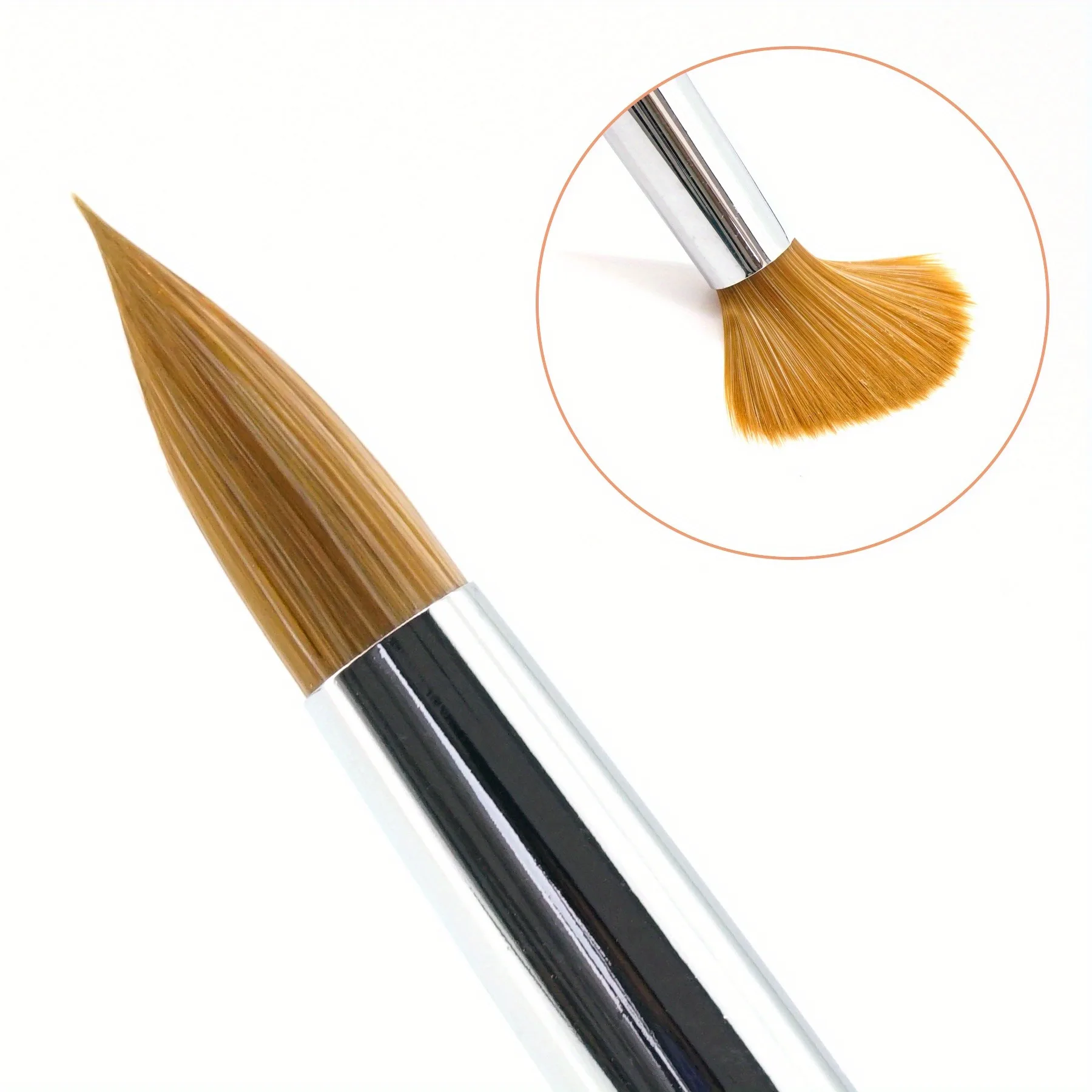 Pincel de visón para decoración de uñas, mango de madera, herramientas de dibujo para manicura, pinceles de pintura con puntos acrílicos, 1 ud.