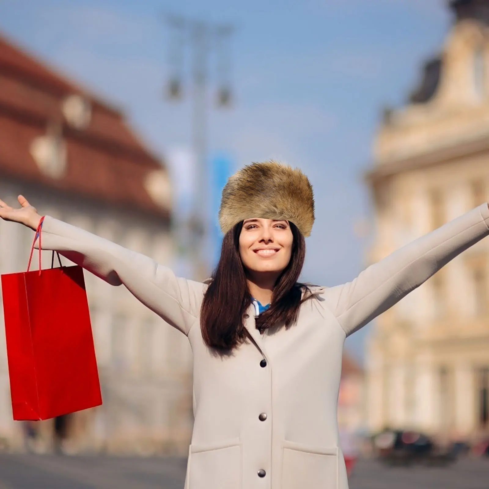 

Warm Faux Hat For Women Winter Ear Protection Cap Casual Outdoor Snow Frost Resistant Fashion Unisex Winter Hat