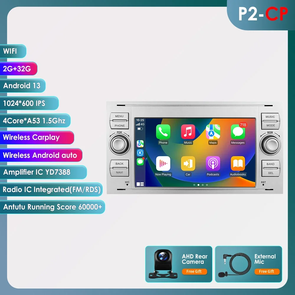 Android Autoradio Voor Ford Focus 2007 Mondeo S-Max C Max Kuga Galaxy Fiesta Transit Fusion Connect Autoradio Multimedia Carplay