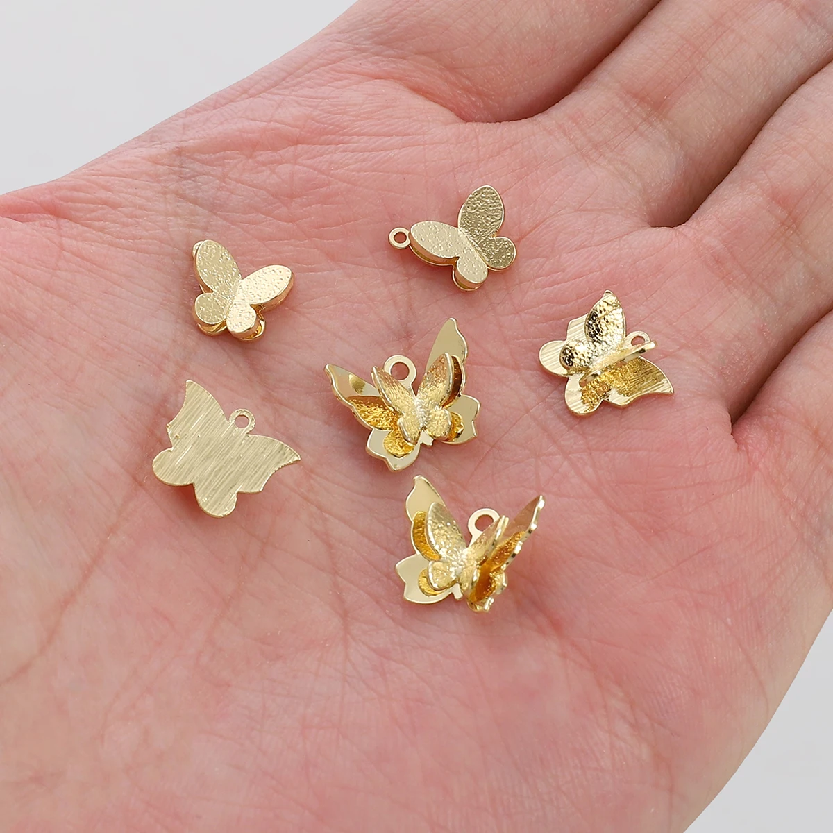 

14K Gold Charms Plated Brass Double Layers Butterfly Penants for DIY Necklace Bracelet Charms Jewelry Making Findings