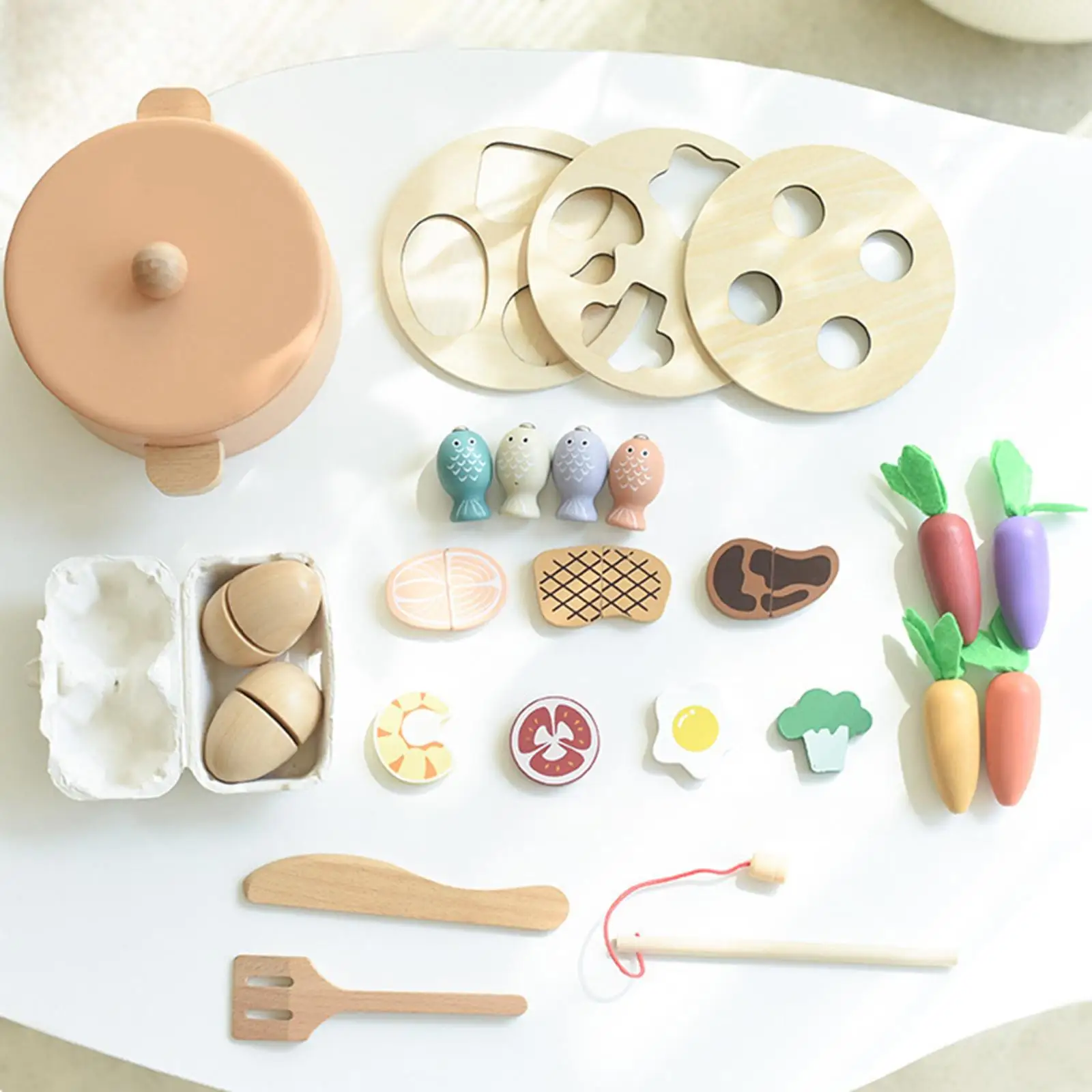 Accesorios de cocina para jugar, forma a juego, zanahoria con olla de juego, simulación de juego de rol multifuncional, juego de cocina de imitación