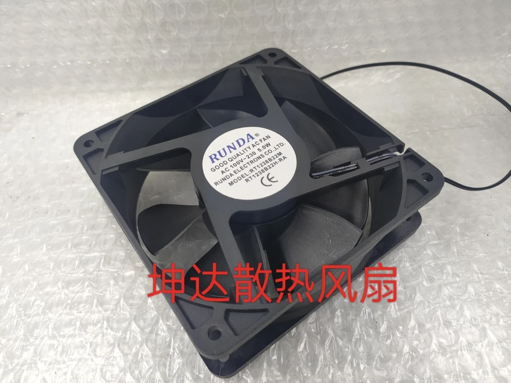 RUNDA RT1238B22H-RA AC 100V-230V 5.0W 120x120x38mm 2-Wire Server Cooling Fan