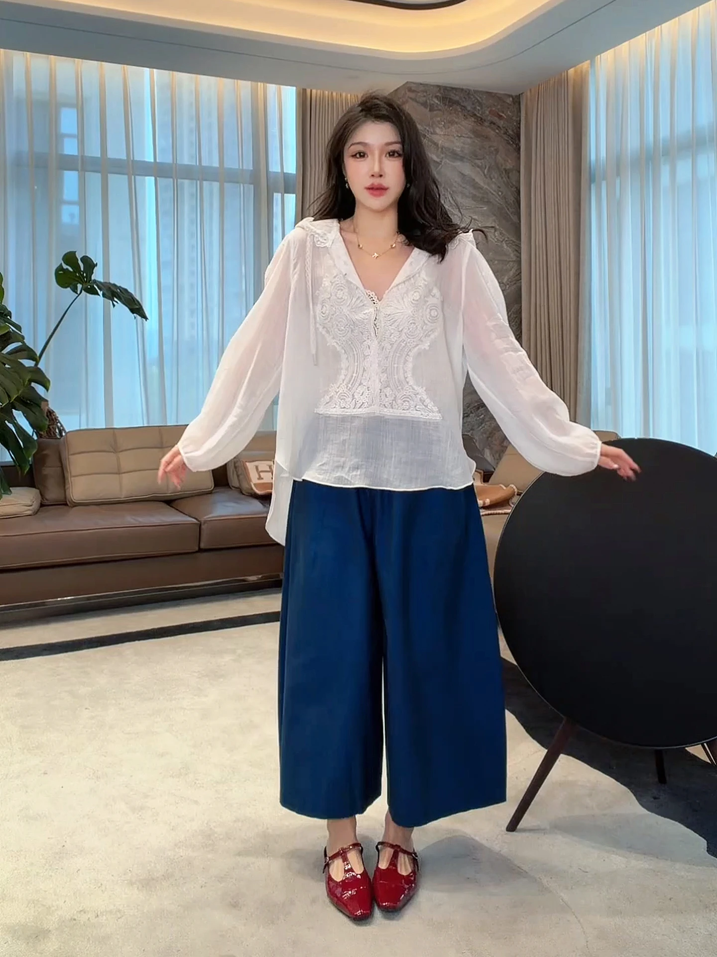 

Женская рубашка Me Home Fashions с вышивкой для защиты от солнца, дышащая футболка с длинными рукавами, модная универсальная одежда для весны