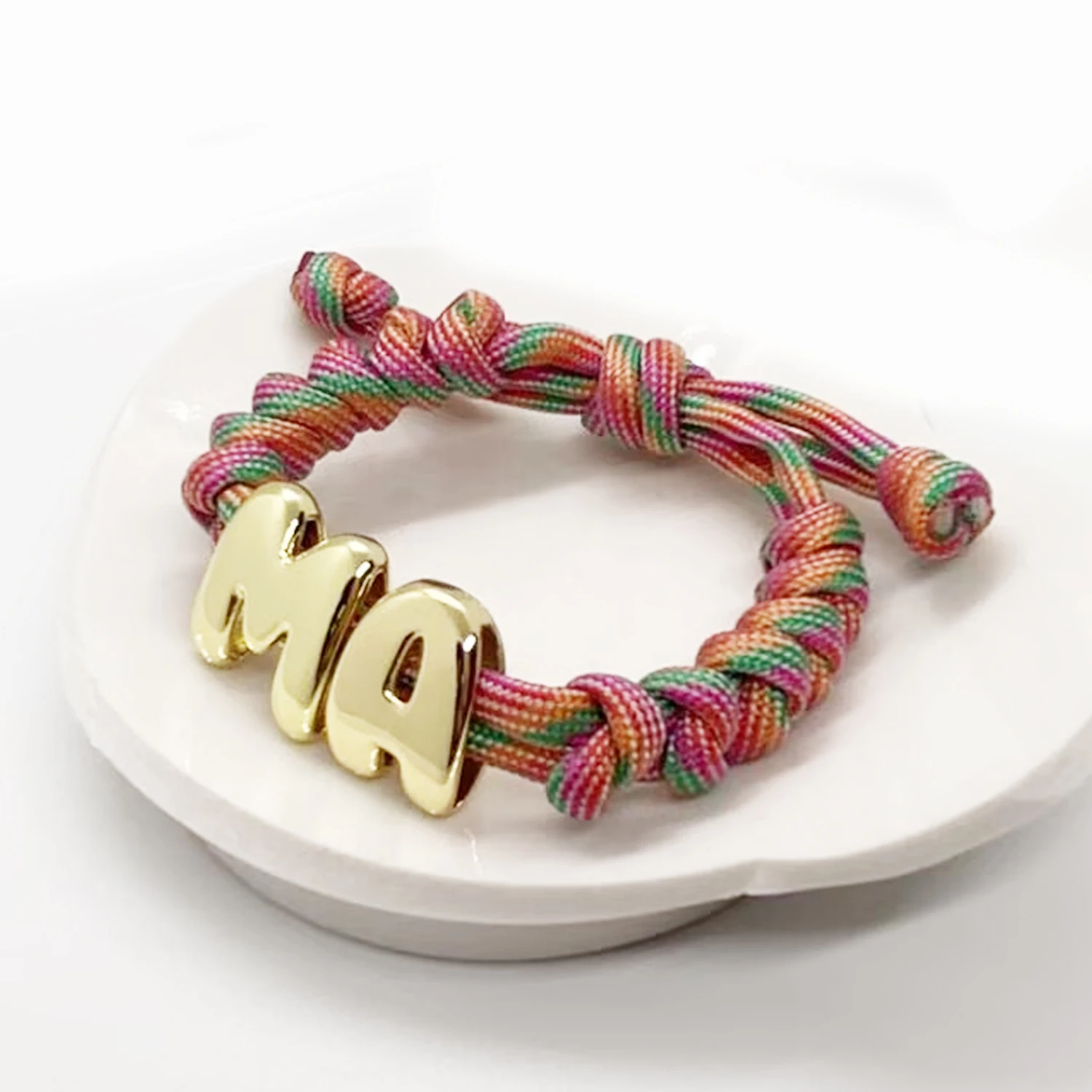 

Индивидуальный браслет с инициалами, сделай сам, плетеный вручную красочный браслет с пузырьками, очаровательный браслет с буквами, тканые пары, персонализированные подарки