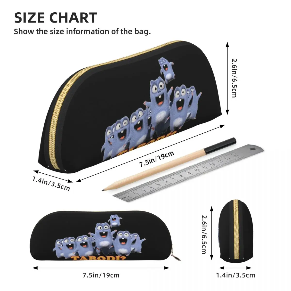 Grizzy e os lemmings tabodi lápis caso caneta titular armazenamento artigos de papelaria caixa de caneta saco de lápis para meninos meninas presentes