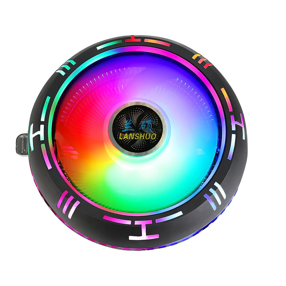 Rainbow RGB CPU Ventilator Low Profile CPU Air Cooler with 90mm Aluminum Fins Silent Fan for AMD AM4 AM3+ AM3 AM2+ AM2 FM2 FM1