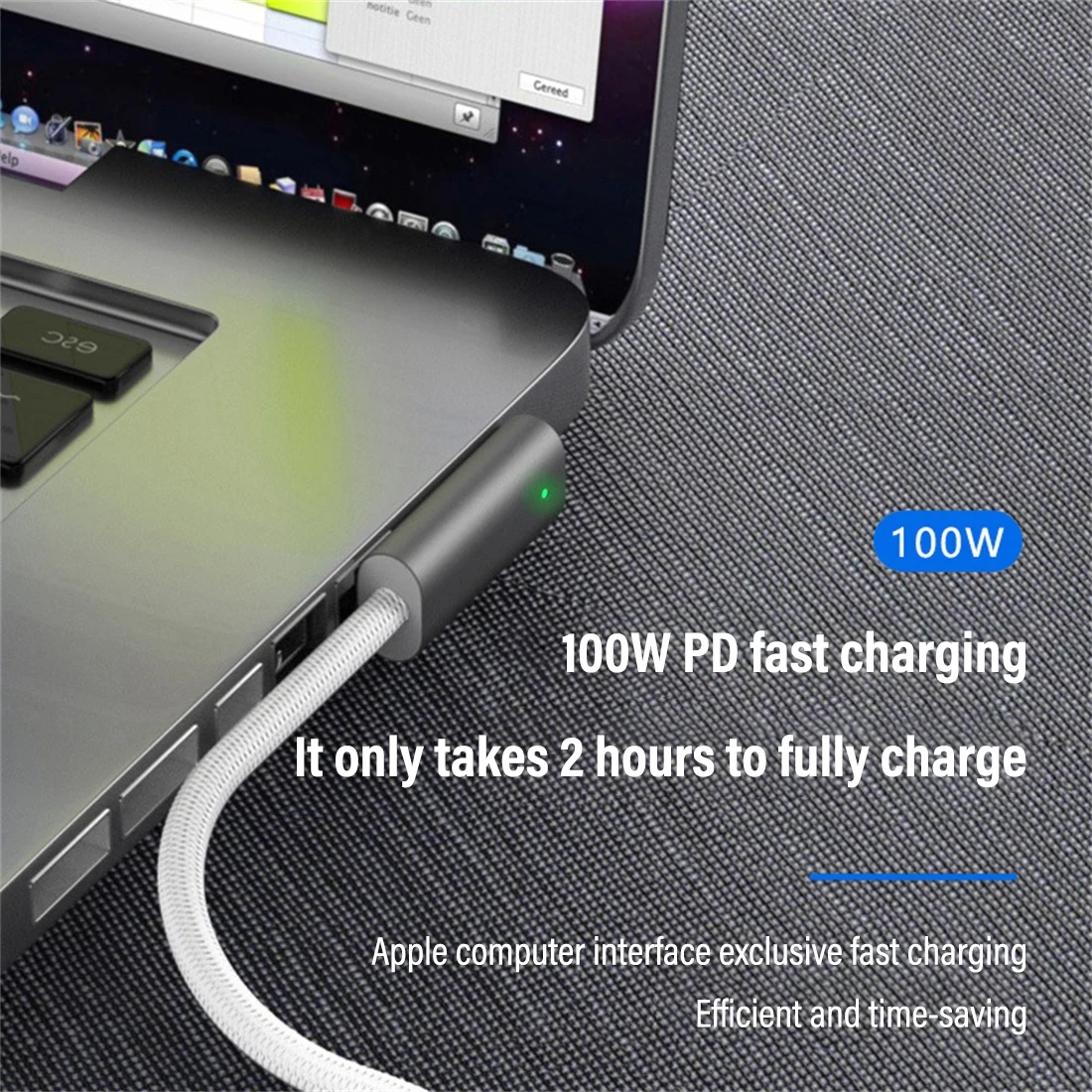 JORINDO Type-C to magnetic L/T-Heads charging cable -5.9FT, built-in PD+Emark dual chip, PD100W data cable with indicator light