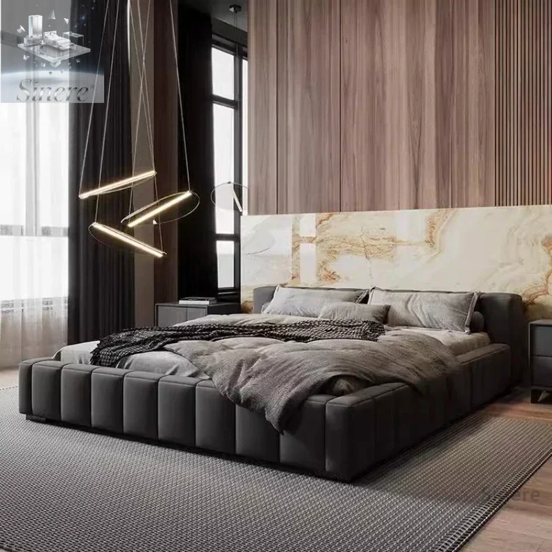 

Headboard Frame Double Bed King Size Shelves Queen Twin Double Bed Lit Luxury Wooden Modern Cama De Casal Furniture For Bedroom