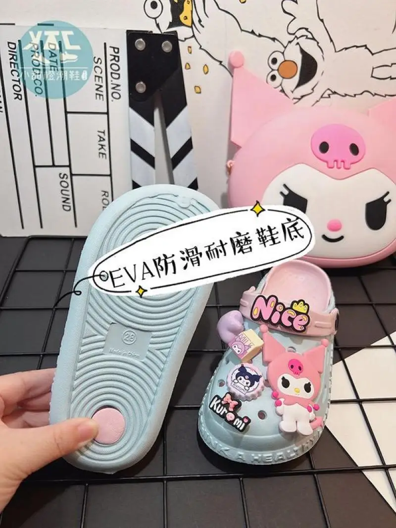 Sanrio Hello Kitty Kuromi pantofole estive Kawaii carino Anti-odore antiscivolo sandali da donna fai da te all\'aperto comode infradito