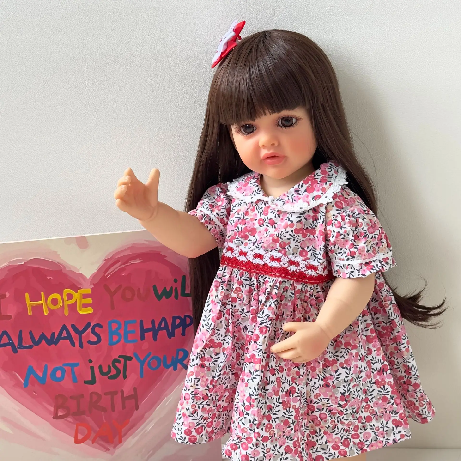 Betty 50 cm Full Body Silicone vinile Reborn Girls Doll capelli lunghi realistici fatti a mano muecas Bebe Doll per i regali dei bambini