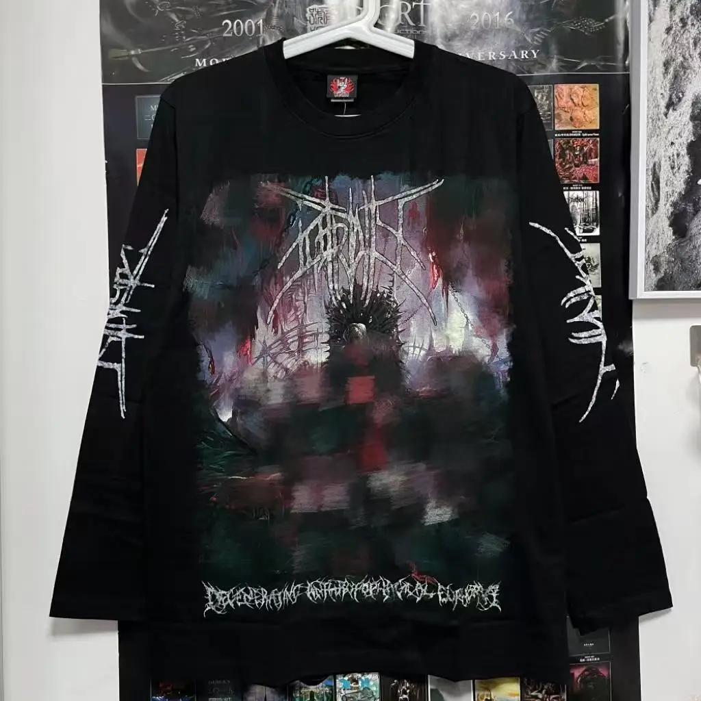 

Женская футболка большого размера с буквенным принтом и длинным рукавом, американская уличная осенняя женская верхняя модная повседневная уличная одежда, женская одежда y2k