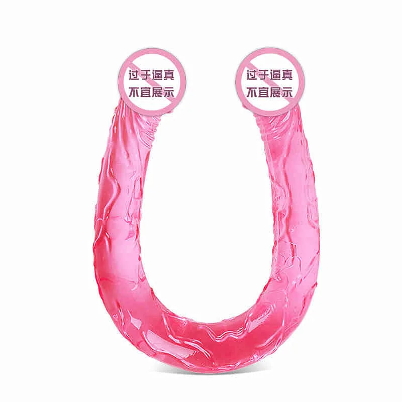 

Crystal simulation masturbation wand device double head dragon phallus anal plug extension transparent adult sex toys