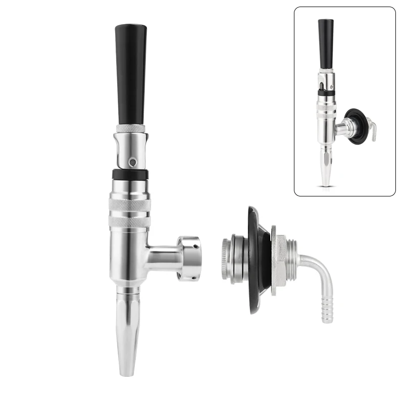 Stout Nitrogen Coffee Tap, Nitro Cold Brew Faucet with Elbow Shank,Kegging Tap Dispenser for Stout Beer,Creamy Cascade Effect