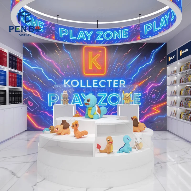 custom.Retail Custom Cute Glass Display Cabinet Toy Vitrine Counter Showcase Modern Claw Shop Interior Design