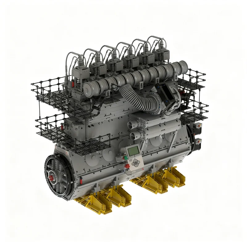 10415pcs MOC Technical 2-Stroke Marine Diesel Engine MINDSTORMS Version Model Building Blocks Christmas Gift Collection Birthday