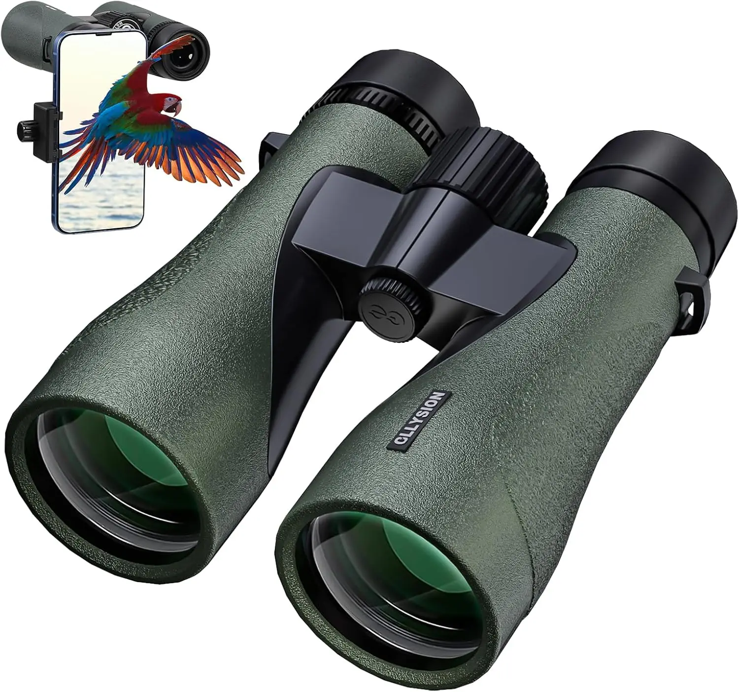 

12X50 HD Binoculars with Phone Adapter, BaK4 Prisms, Lightweight Waterproof for Bird Watching Hunting Stargazing