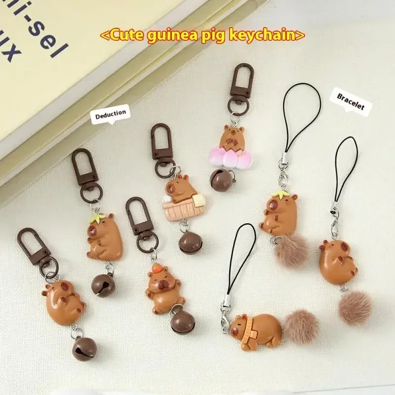 

Cute Capybara Mobile Phone Case Strap Key Chains Bag Pendant Decoration DIY Phone Short Lanyard Handmade Jewelry Gift