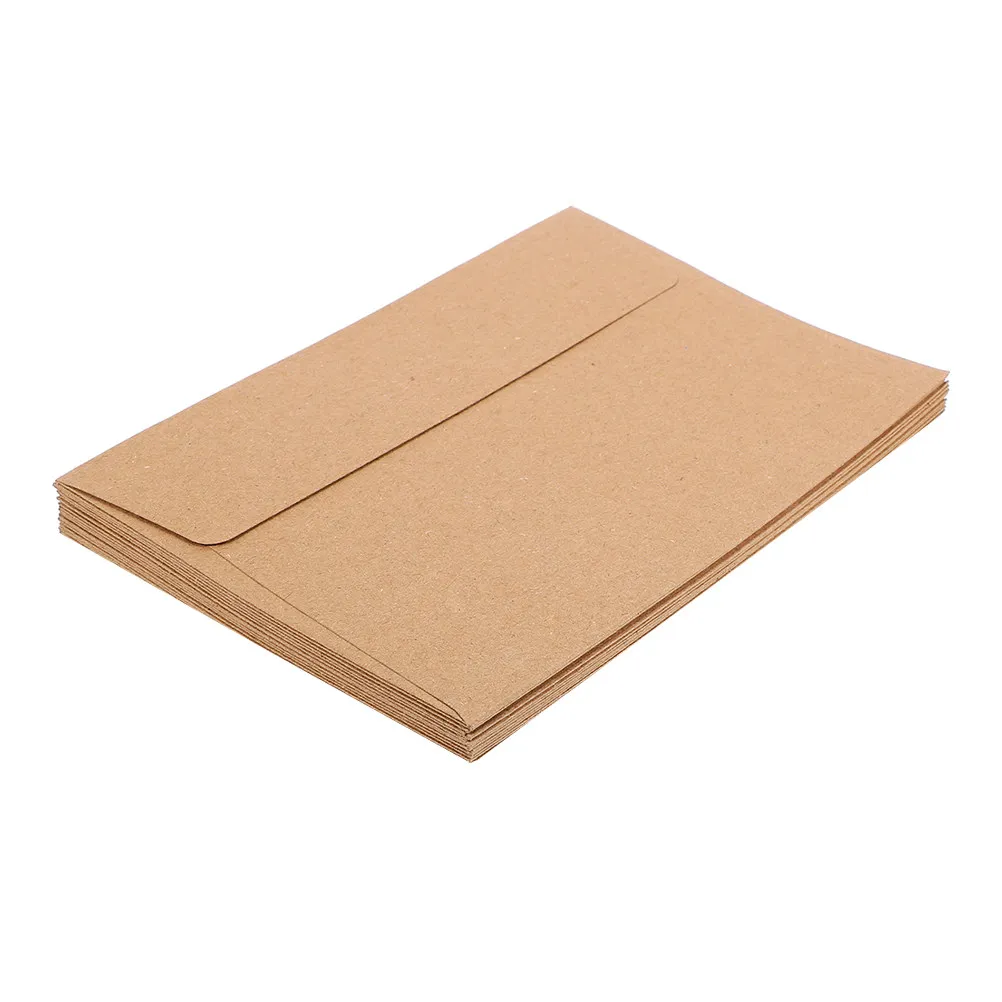 30Pcs Decorative Kraft Envelopes A4 Self Adhesive for Wedding Invitations Greeting Cards Photos Postcards Rustic Brown Mailing