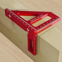 Carpenter Square- Woodworking Square Protractor Aluminum Miter Triangle Ruler 3D Multi Angle 45/90 Degree Layout Measuring Ruler