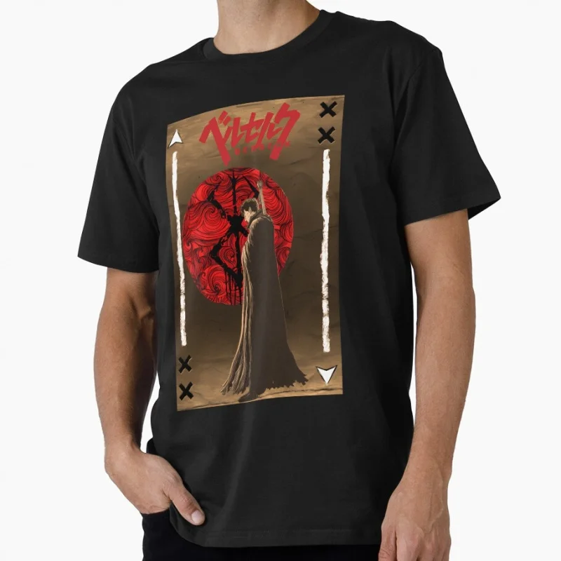 

0922 Guts Berserk Japanese Anime Gift t shirt 100% cotton print clothing Swordsman Manga Graphic Tee Y2K clothes Large size Tops
