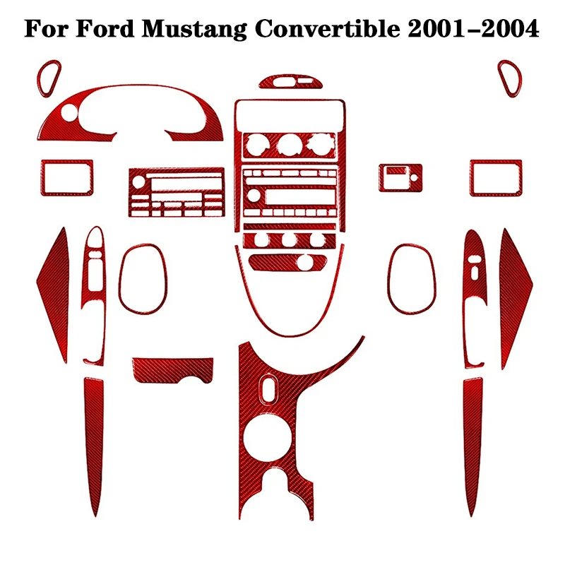 

Carbon Fiber Red Stickers For Ford Mustang Convertible 2001 2002 2003 2004 Car Interior Decorative Accessories Various Parts