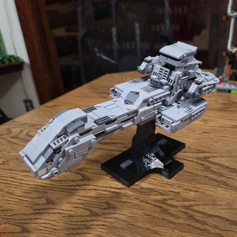 NEW 590PCS Starship Series MOC Stargate SG-1 Prometheus Midi-Scale Building Blocks Sapceship Model DIY Bricks Toys Kids Gifts