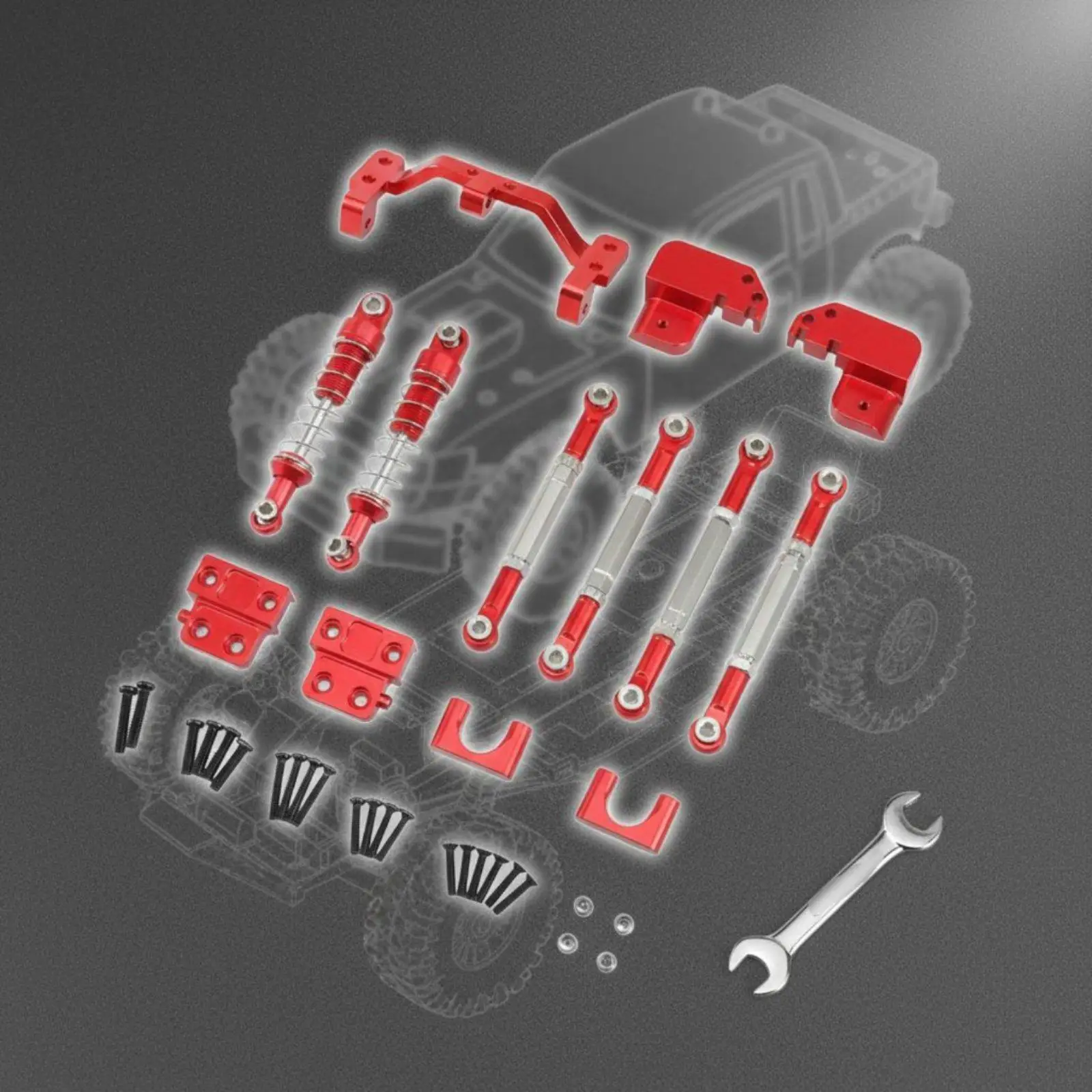 Rear Axle 4-Link Upgrade Kit Increased Articulation RC Car Rear Shocking