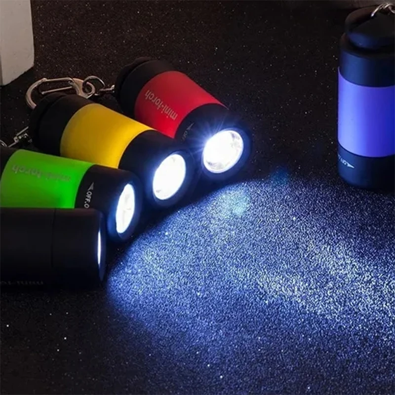 Mini torche de poche à LED, lanterne portable, aste par USB, lampes de poche porte-clés, étanche, extérieur, randonnée, camping