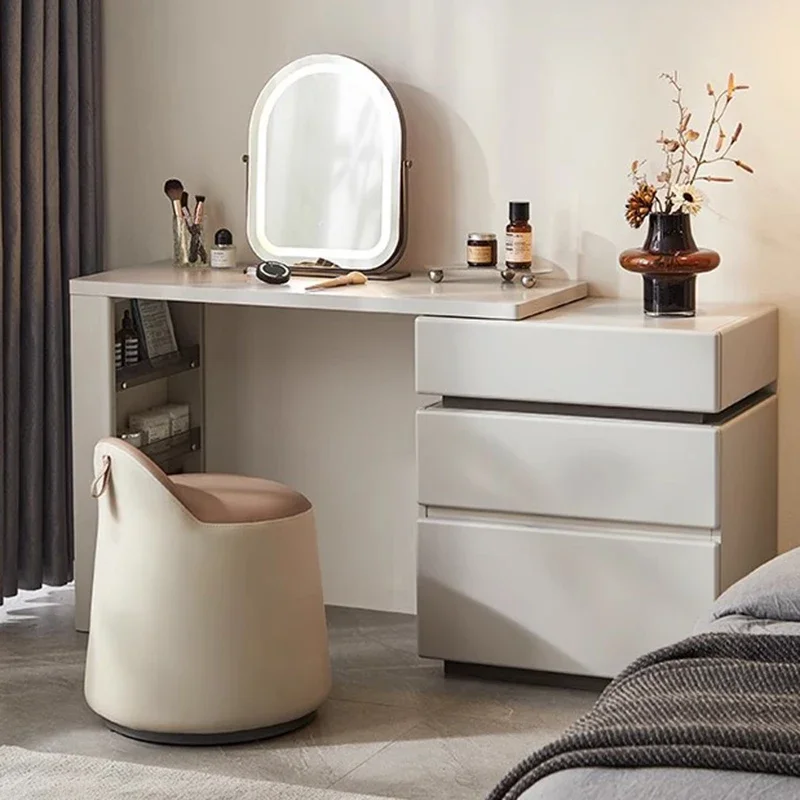 

Beauty Shelf Dressing Table Storage Desk Vanity Table Mirror Makeup Bedroom Drawers Cute Organizer Vestidores Unique Furniture