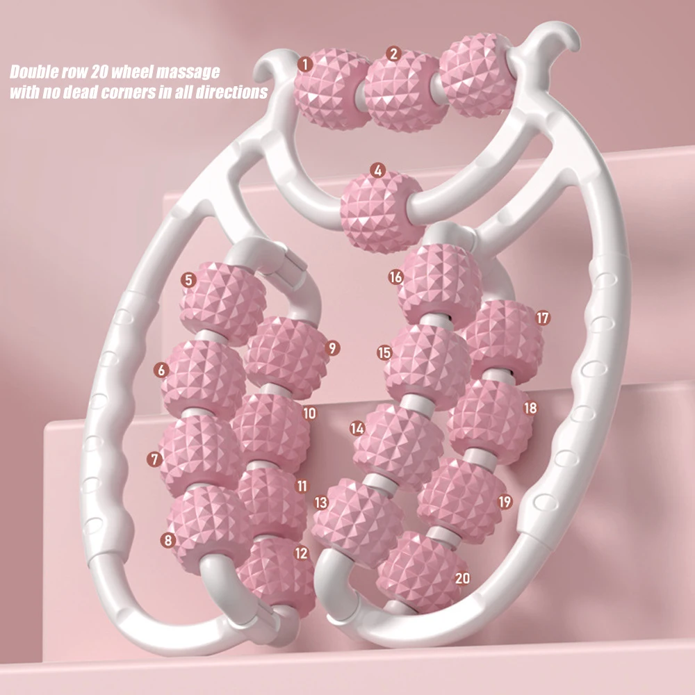 

1pcs Trigger Point Massage Foam Roller Stick for Arms, Tennis Elbow Muscle Roller,Hard Spiky Massage Ball and 20 Wheel Cellulite