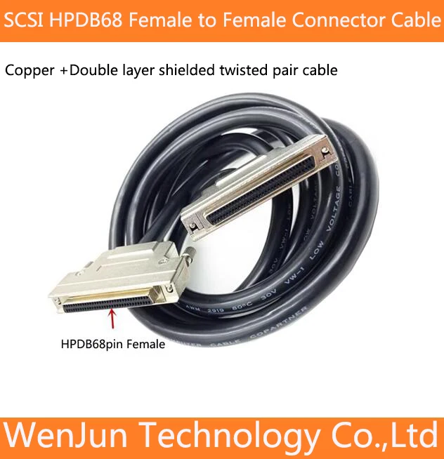 SCSI HPDB68 pin Female to Female Connector Cable HPDB68pin Double layer shielded twisted pair Data cable