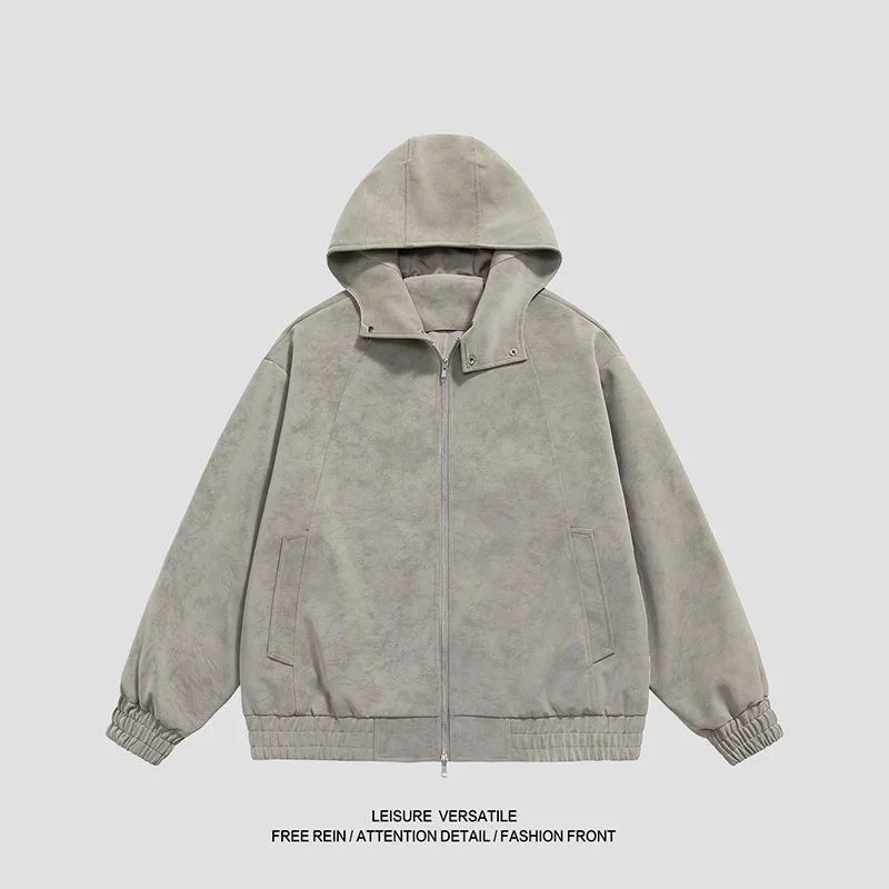 

Свободная потертая мужская куртка из искусственной кожи в стиле ретро, пилотный пилотный пилот с воротником-стойкой, пальто в бейсбольном стиле