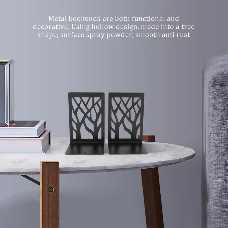 Metal Bookends For Heavy Books - Book Ends,Bookends For Shelves,Bookend Supports On Office Desk,Book Shelf Holder Home