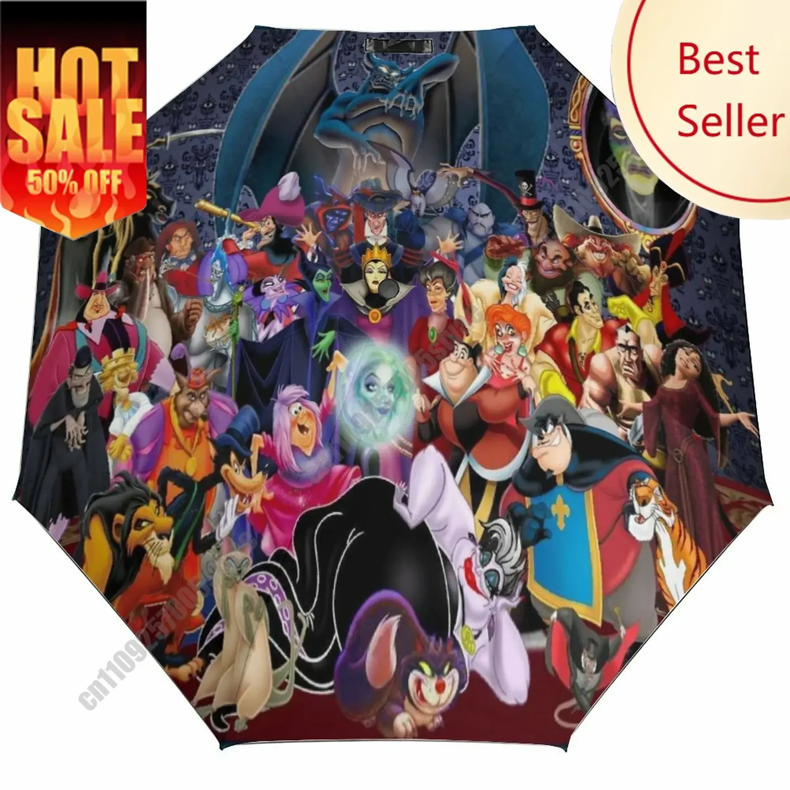 

Disney Villains Umbrella Disney Cartoon 3 Fold Auto Suitable Both Sunny Rainy Days Decoration Gifts Decor Custom Umbrella