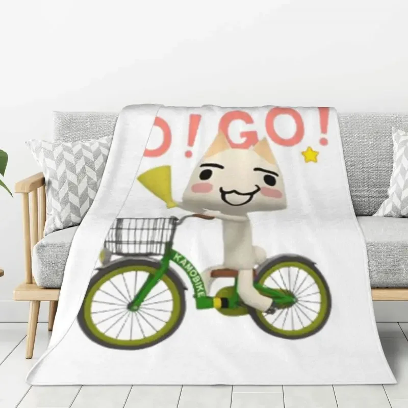 

Custom Toro Inoue Cat Riding Bike Blanket Soft Fleece Autumn Warm Flannel Throw Blankets for Sofa Home Bedroom Quilt